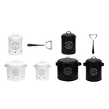 Maxbell 3 Pieces Potato Onion Garlic Canister Set Garlic Keeper Jars for Restaurant Black