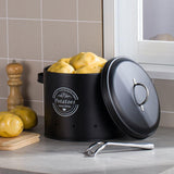 Maxbell 3 Pieces Potato Onion Garlic Canister Set Garlic Keeper Jars for Restaurant Black