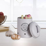 Maxbell 3 Pieces Potato Onion Garlic Canister Set Garlic Keeper Jars for Restaurant White