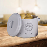 Maxbell 3 Pieces Potato Onion Garlic Canister Set Garlic Keeper Jars for Restaurant White