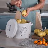 Maxbell 3 Pieces Potato Onion Garlic Canister Set Garlic Keeper Jars for Restaurant White