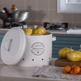 Maxbell 3 Pieces Potato Onion Garlic Canister Set Garlic Keeper Jars for Restaurant White