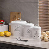 Maxbell Maxbell 3x Kitchen Canister with Airtight Lids Bin for Food Storage Tea Coffee