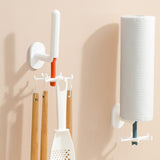 Maxbell Wall Mounted Kitchen Utensil Hook 6 Hooks Door Hook for Home Cabinet White and Orange