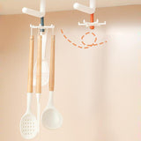 Maxbell Wall Mounted Kitchen Utensil Hook 6 Hooks Door Hook for Home Cabinet White and Orange