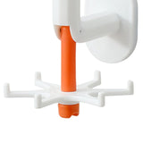 Maxbell Wall Mounted Kitchen Utensil Hook 6 Hooks Door Hook for Home Cabinet White and Orange