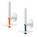 Maxbell Wall Mounted Kitchen Utensil Hook 6 Hooks Door Hook for Home Cabinet White and Orange