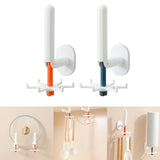 Maxbell Wall Mounted Kitchen Utensil Hook 6 Hooks Door Hook for Home Cabinet White and Orange