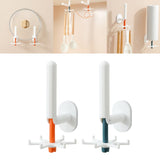 Maxbell Wall Mounted Kitchen Utensil Hook 6 Hooks Door Hook for Home Cabinet White and Orange