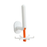 Maxbell Wall Mounted Kitchen Utensil Hook 6 Hooks Door Hook for Home Cabinet White and Orange