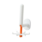 Maxbell Wall Mounted Kitchen Utensil Hook 6 Hooks Door Hook for Home Cabinet White and Orange