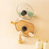 Maxbell Pot Lid Storage Rack Pan Organizer Wall Mount Self Adhesive Compact Durable Green