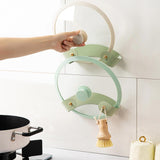 Maxbell Pot Lid Storage Rack Pan Organizer Wall Mount Self Adhesive Compact Durable Green