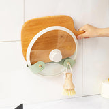 Maxbell Pot Lid Storage Rack Pan Organizer Wall Mount Self Adhesive Compact Durable Green