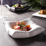 Maxbell Ceramic Dinner Plate Modern Elegant 6inch for Restaurant Party White