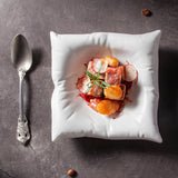 Maxbell Ceramic Dinner Plate Modern Elegant 6inch for Restaurant Party White