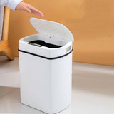 Maxbell 13L Sensor Trash Can Garbage Bucket Waste Bins for Office Kitchen Bedroom White