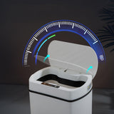 Maxbell 13L Sensor Trash Can Garbage Bucket Waste Bins for Office Kitchen Bedroom White