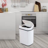 Maxbell 13L Sensor Trash Can Garbage Bucket Waste Bins for Office Kitchen Bedroom White