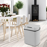 Maxbell 13L Sensor Trash Can Garbage Bucket Waste Bins for Office Kitchen Bedroom Gray
