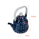 Maxbell Enamel Teakettle for Top 1.1L Multi Purpose for Restaurant Office Pot Blue