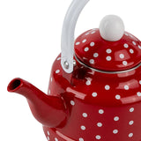 Maxbell Enamel Teakettle for Top 1.1L Multi Purpose for Restaurant Office Pot Red