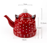 Maxbell Enamel Teakettle for Top 1.1L Multi Purpose for Restaurant Office Pot Red