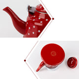 Maxbell Enamel Teakettle for Top 1.1L Multi Purpose for Restaurant Office Pot Red