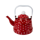 Maxbell Enamel Teakettle for Top 1.1L Multi Purpose for Restaurant Office Pot Red