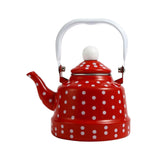 Maxbell Enamel Teakettle for Top 1.1L Multi Purpose for Restaurant Office Pot Red