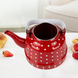 Maxbell Enamel Teakettle for Top 1.1L Multi Purpose for Restaurant Office Pot Red
