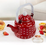 Maxbell Enamel Teakettle for Top 1.1L Multi Purpose for Restaurant Office Pot Red