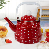 Maxbell Enamel Teakettle for Top 1.1L Multi Purpose for Restaurant Office Pot Red