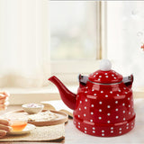 Maxbell Enamel Teakettle for Top 1.1L Multi Purpose for Restaurant Office Pot Red