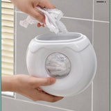 Maxbell Wall Mounted Wrap Cover Storage Box Multipurpose Punch Free for Home Bedroom Yellow
