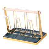 Maxbell Stylish Iron Mug Holder Cup Rack 6 Protective Hooks for Bottles Countertop Aureate