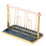 Maxbell Stylish Iron Mug Holder Cup Rack 6 Protective Hooks for Bottles Countertop Aureate
