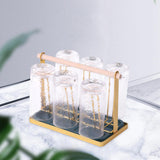 Maxbell Stylish Iron Mug Holder Cup Rack 6 Protective Hooks for Bottles Countertop Aureate