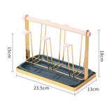 Maxbell Stylish Iron Mug Holder Cup Rack 6 Protective Hooks for Bottles Countertop Aureate