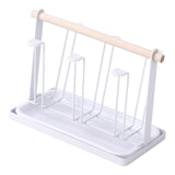 Maxbell Stylish Iron Mug Holder Cup Rack 6 Protective Hooks for Bottles Countertop White