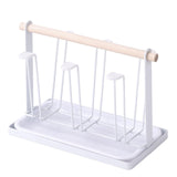 Maxbell Stylish Iron Mug Holder Cup Rack 6 Protective Hooks for Bottles Countertop White