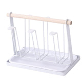 Maxbell Stylish Iron Mug Holder Cup Rack 6 Protective Hooks for Bottles Countertop White