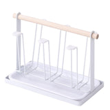 Maxbell Stylish Iron Mug Holder Cup Rack 6 Protective Hooks for Bottles Countertop White