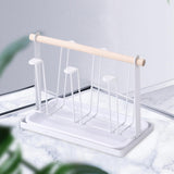 Maxbell Stylish Iron Mug Holder Cup Rack 6 Protective Hooks for Bottles Countertop White