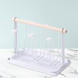 Maxbell Stylish Iron Mug Holder Cup Rack 6 Protective Hooks for Bottles Countertop White