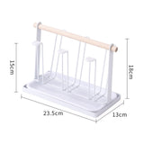 Maxbell Stylish Iron Mug Holder Cup Rack 6 Protective Hooks for Bottles Countertop White