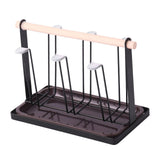 Maxbell Stylish Iron Mug Holder Cup Rack 6 Protective Hooks for Bottles Countertop Black