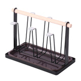 Maxbell Stylish Iron Mug Holder Cup Rack 6 Protective Hooks for Bottles Countertop Black