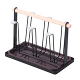 Maxbell Stylish Iron Mug Holder Cup Rack 6 Protective Hooks for Bottles Countertop Black