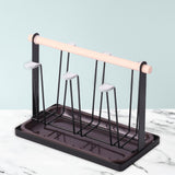 Maxbell Stylish Iron Mug Holder Cup Rack 6 Protective Hooks for Bottles Countertop Black